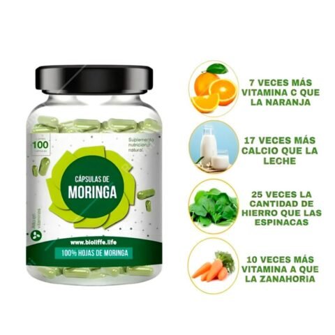 Cápsulas de Hojas de Moringa